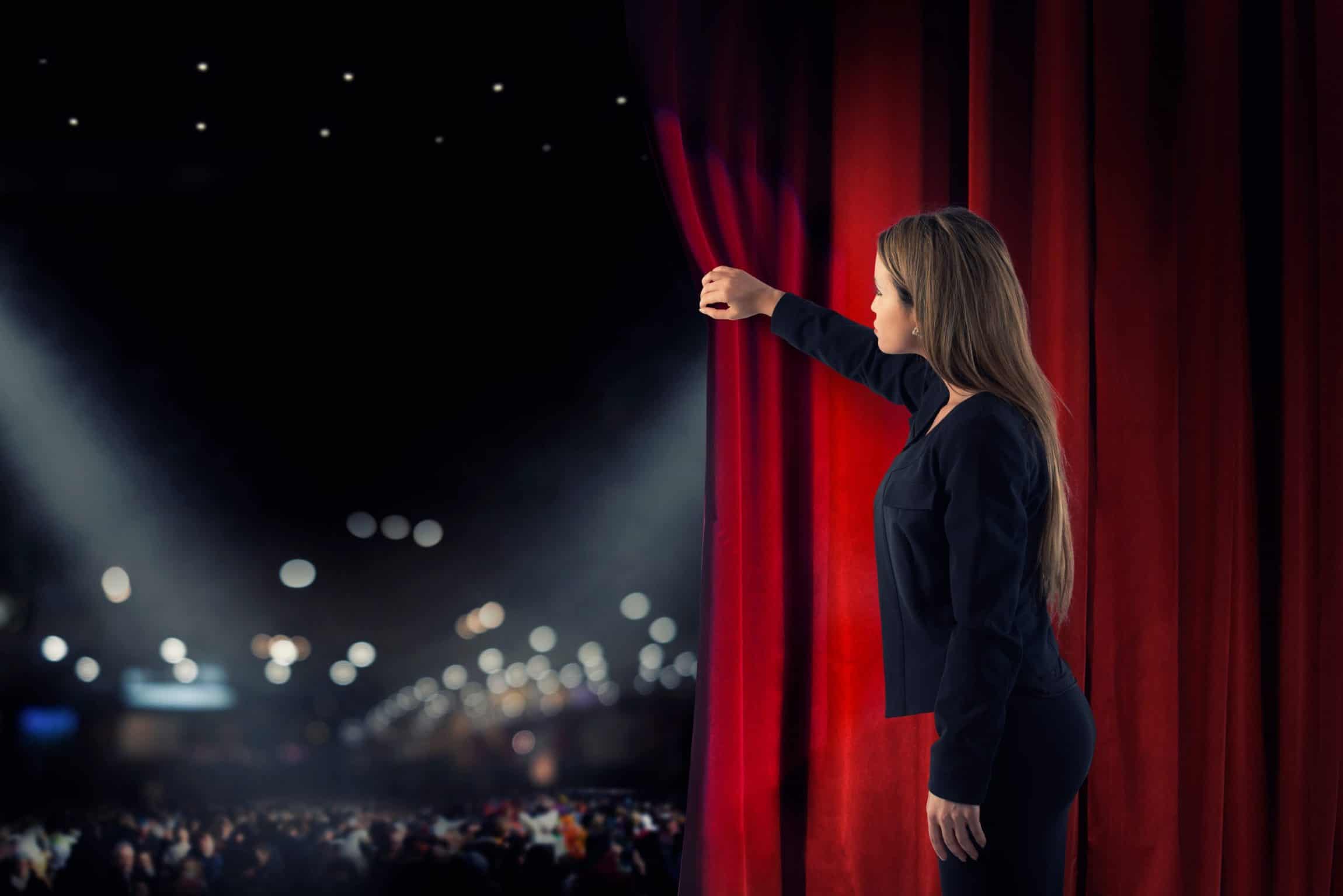 woman with stage fright